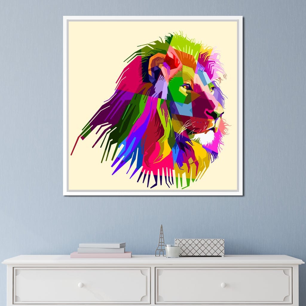 Pop Art Lion Canvas Wall Art