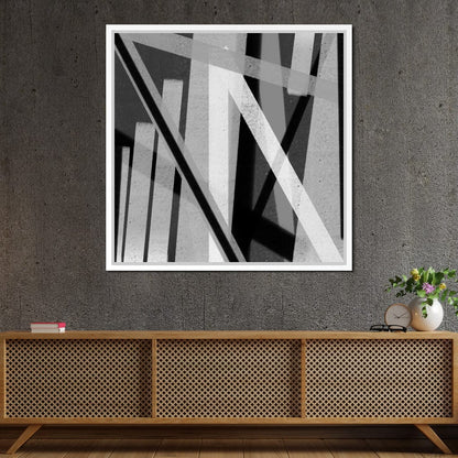 Black & White Lines v2 Canvas Wall Art
