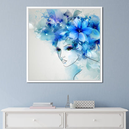 Woman with Floral Hat Canvas Wall Art