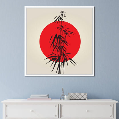 Red and Black Bamboo Canvas Wall Art