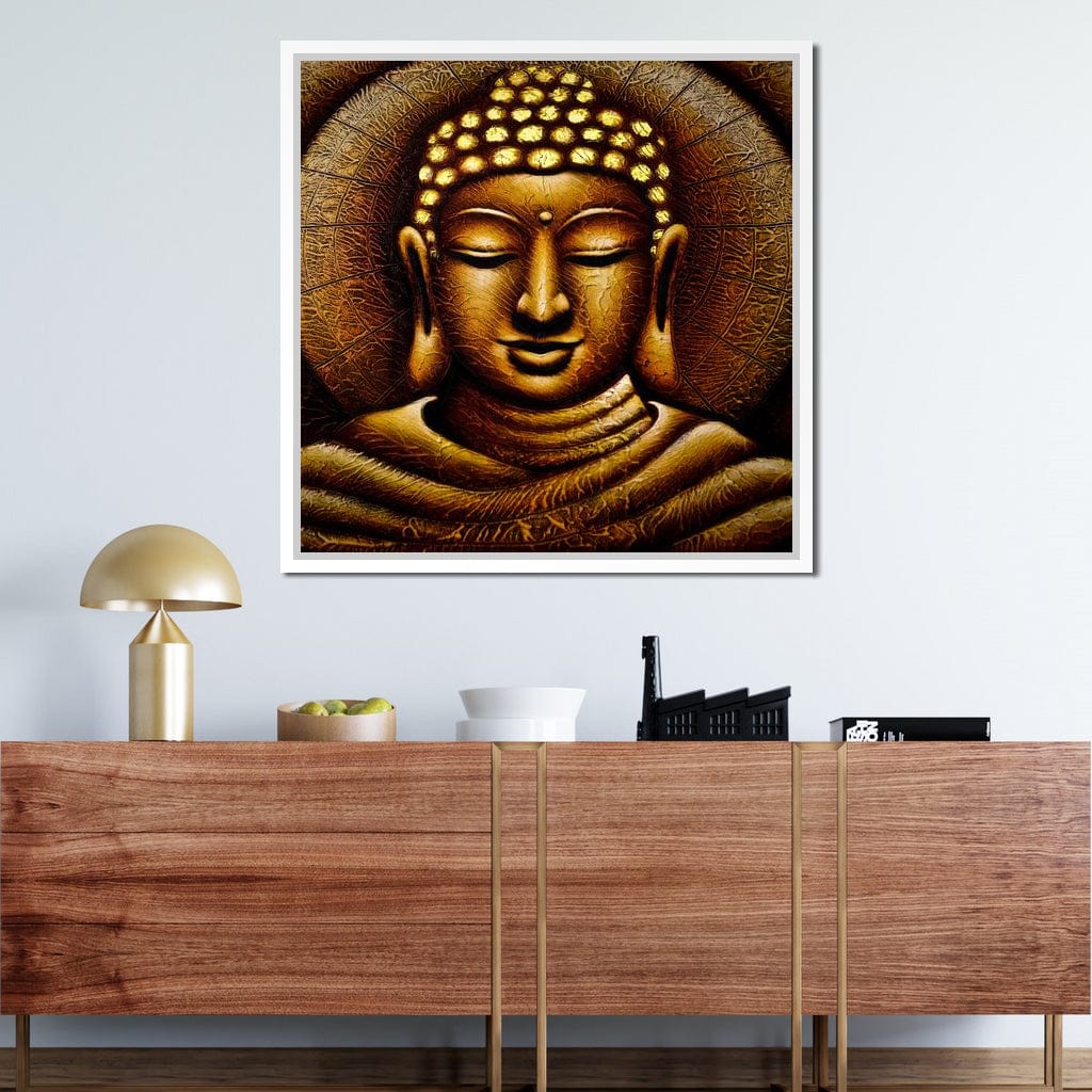 Meditating Buddha Portrait Canvas Wall Art