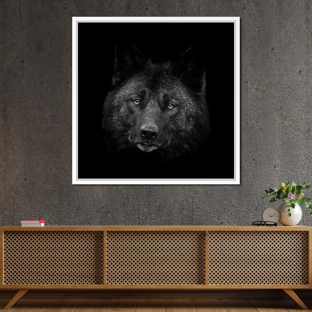 Black and White Wolf Canvas Wall Art