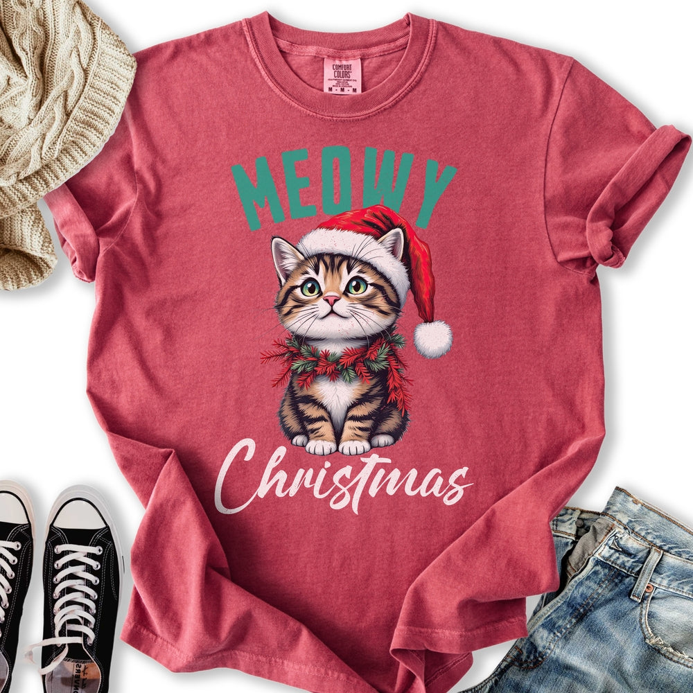 Meowy Christmas Kitten Relaxed Tee