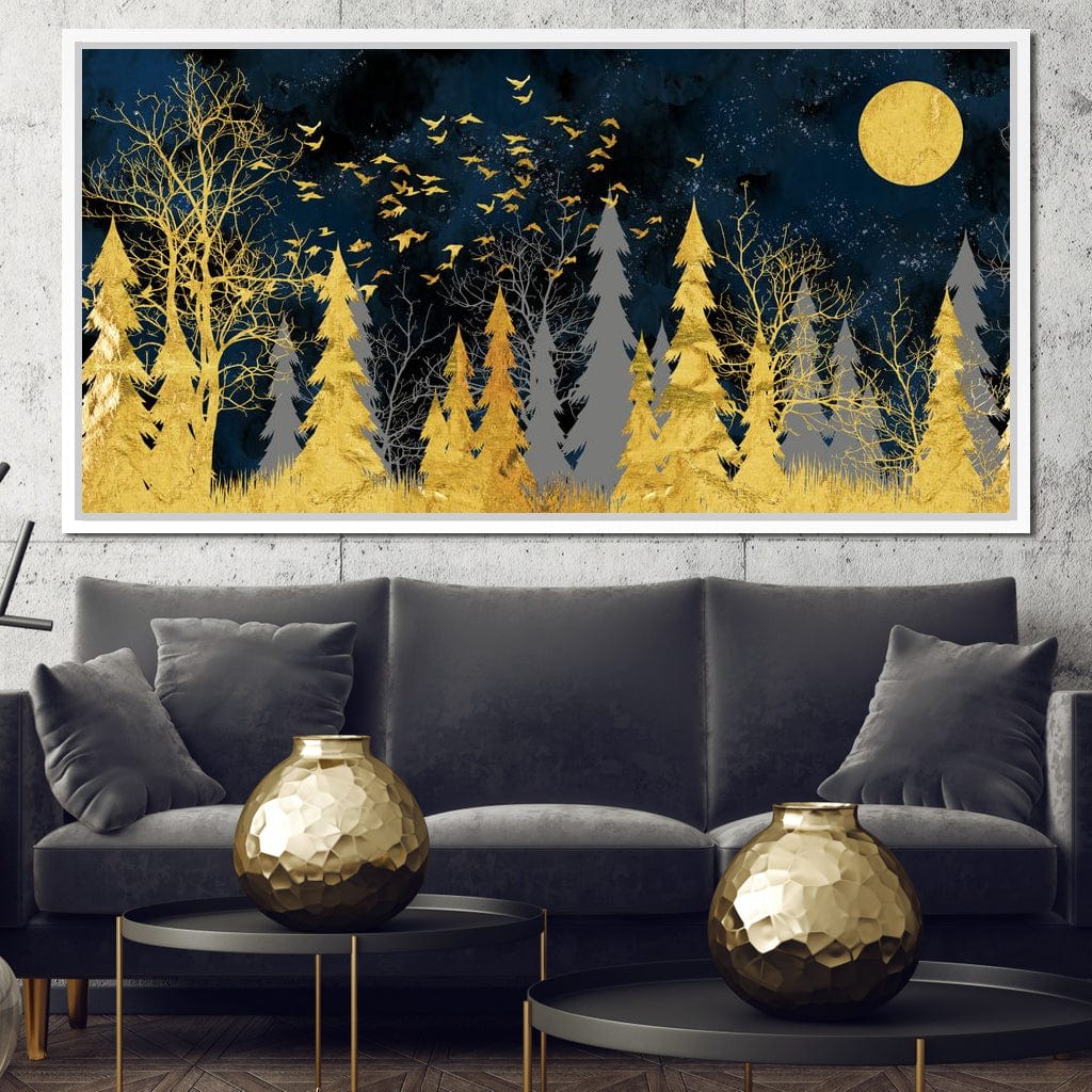 Golden Moonlight Canvas Wall Art