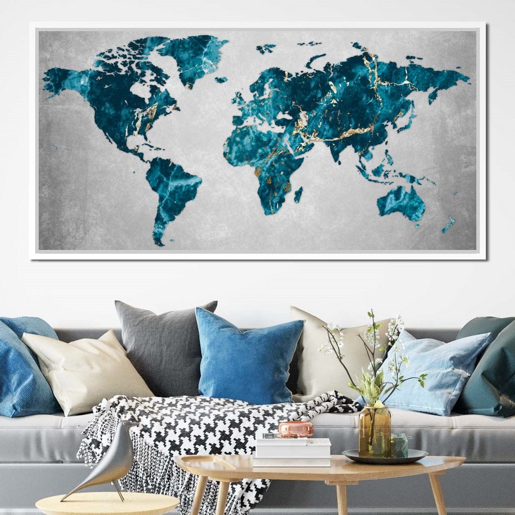 World Map 4 - Mateo Canvas Wall Art