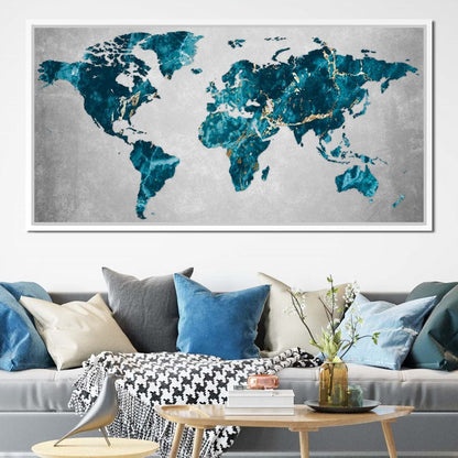 World Map 4 - Mateo Canvas Wall Art