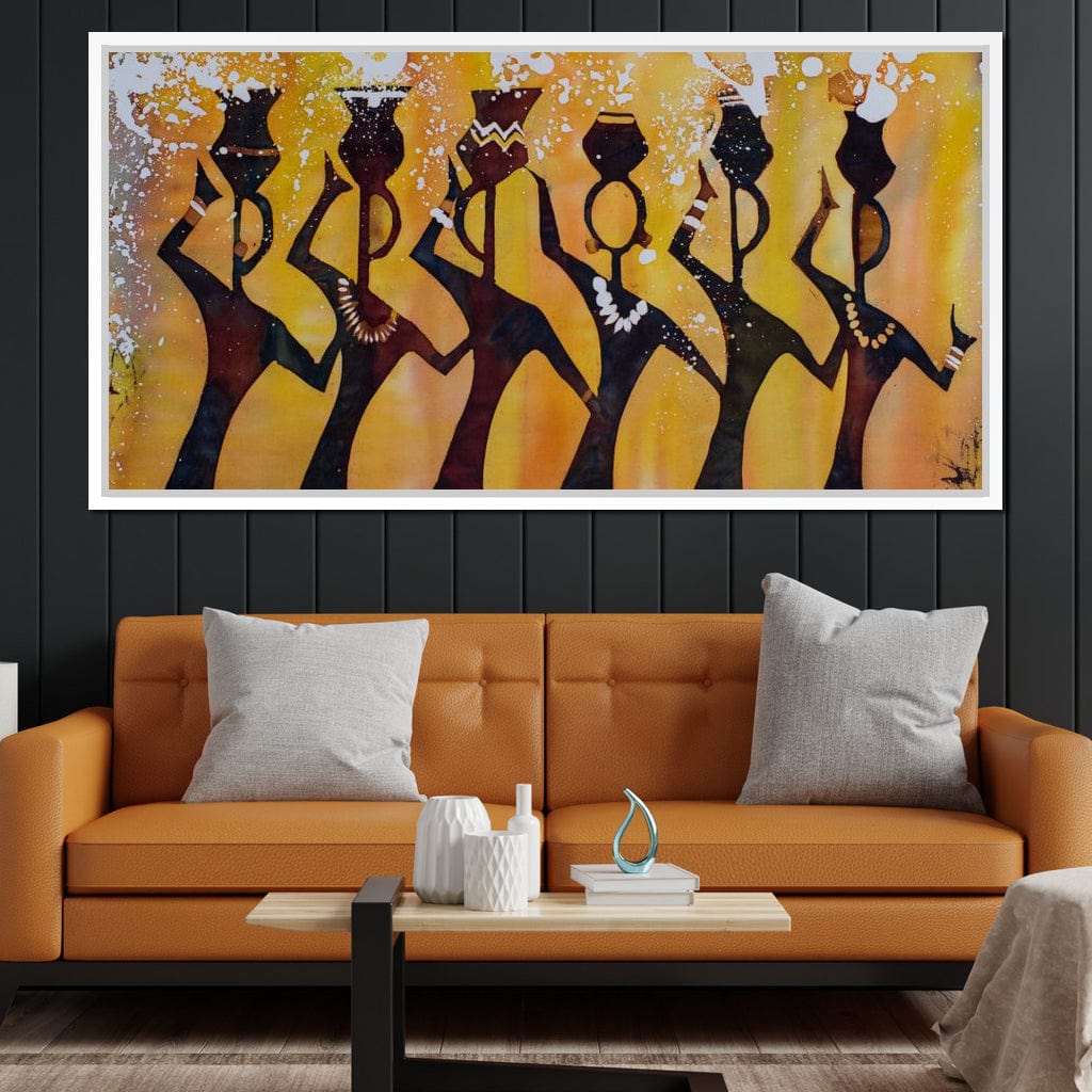 African Women with Jars Canvas Wall Art