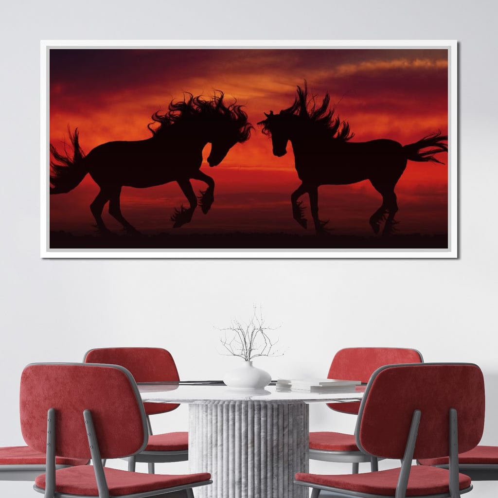 Stallion Sunset Canvas Wall Art