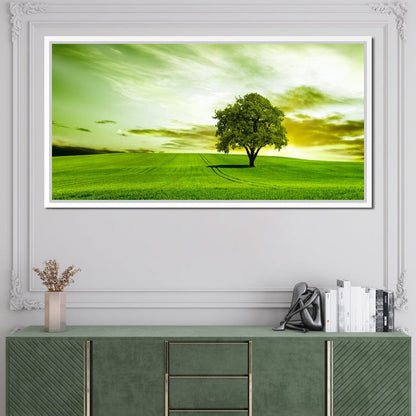 Green Prairie Canvas Wall Art