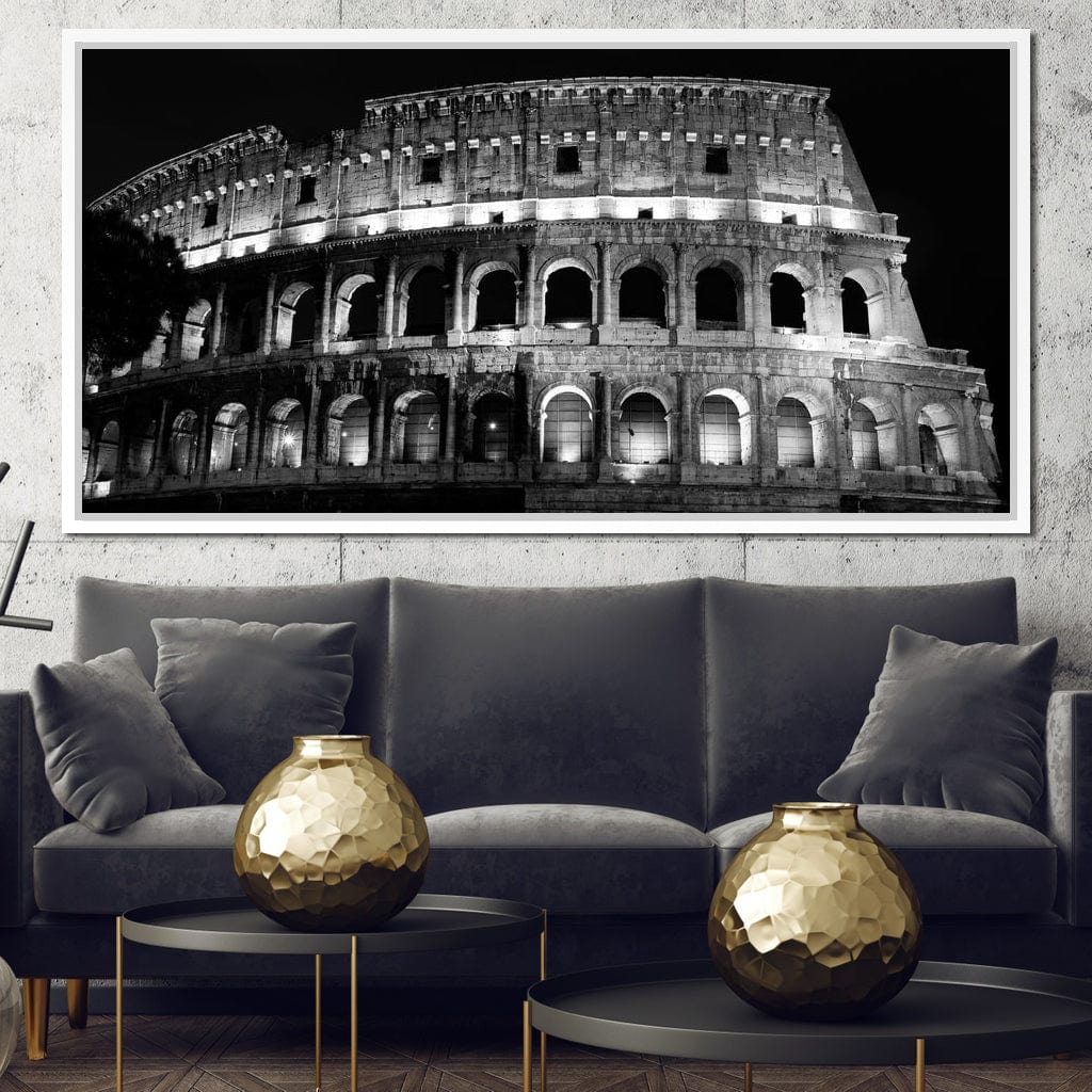 Colosseum at Night Time Canvas Wall Art