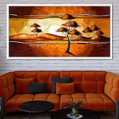 African Savanna Sunset Canvas Wall Art
