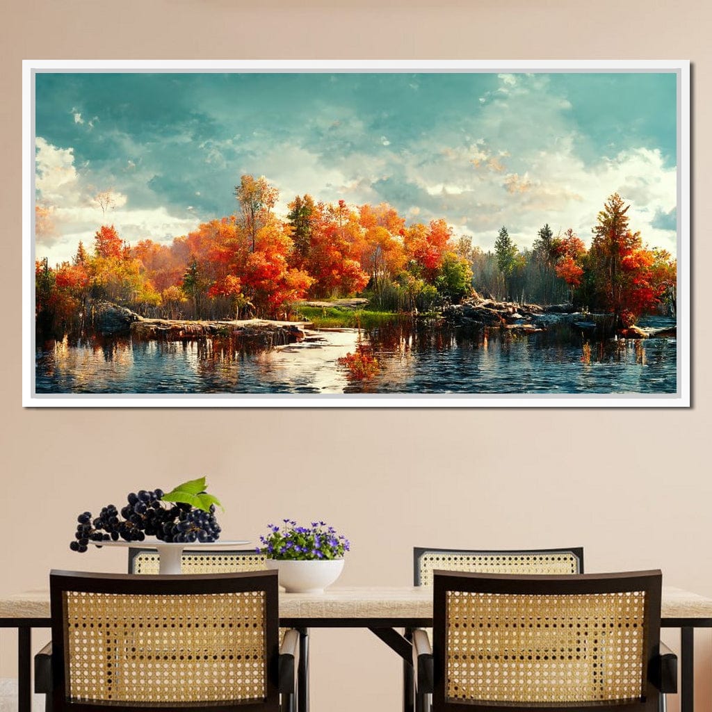 Lakefall Landscape Canvas Wall Art