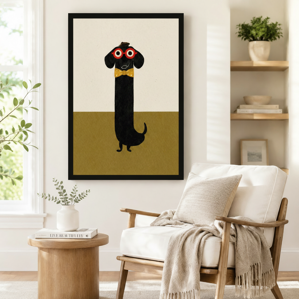 Dapper Dachshund Canvas Wall Art