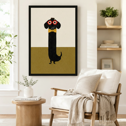 Dapper Dachshund Canvas Wall Art