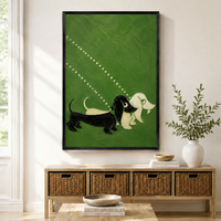 Two Dachshunds Love Canvas Wall Art