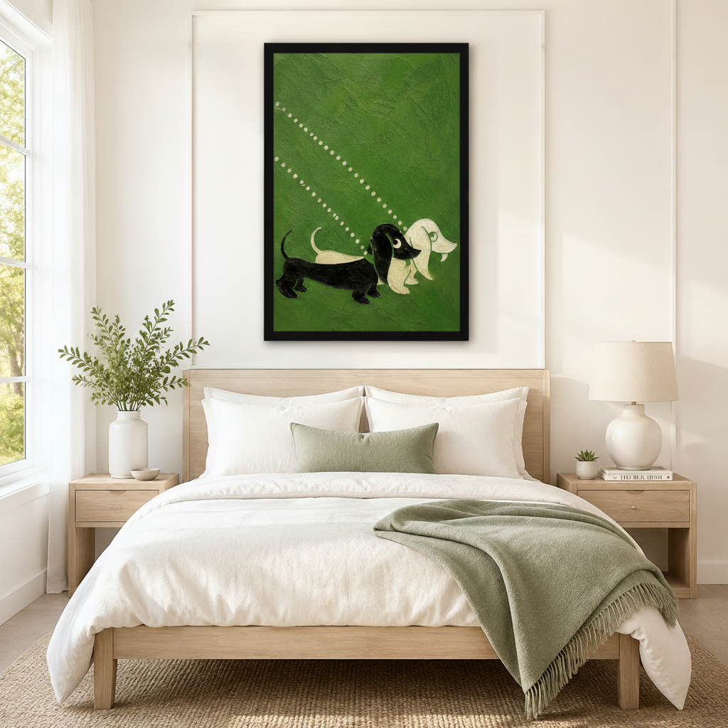 Two Dachshunds Love Canvas Wall Art