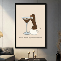 Dachshund Espresso Martini Funny Canvas Wall Art