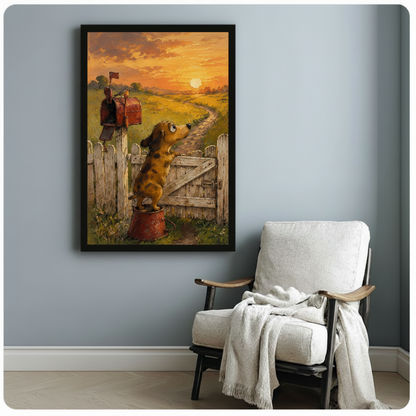 Dachshund Sunset Farmhouse Canvas Wall Art