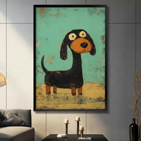 Retro Dachshund Canvas Wall Art Print