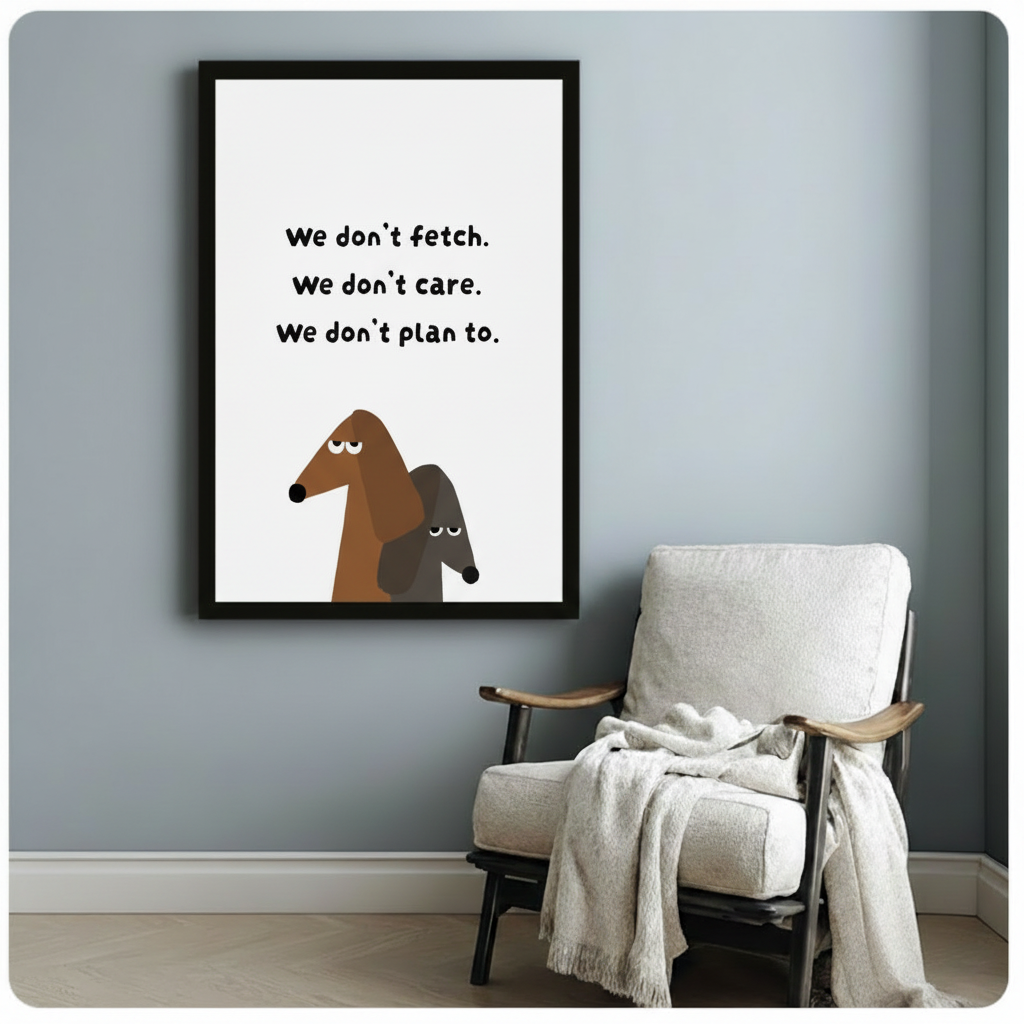 Funny Dachshund Quote Canvas Wall Art