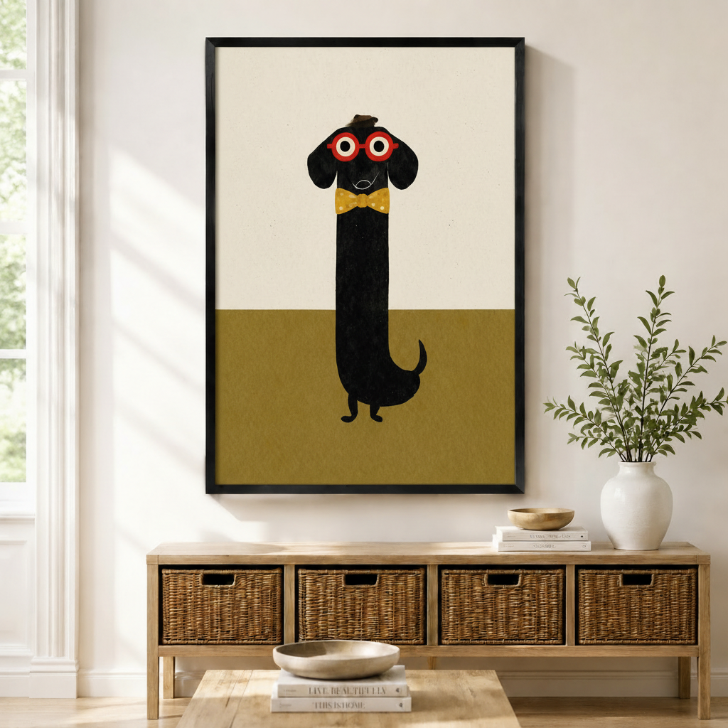 Dapper Dachshund Canvas Wall Art