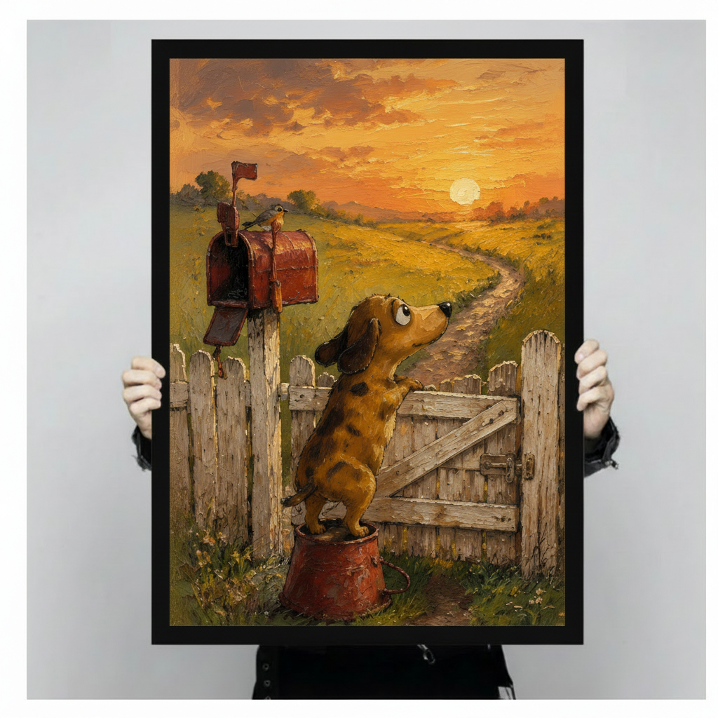 Dachshund Sunset Farmhouse Canvas Wall Art