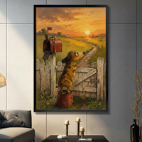 Dachshund Sunset Farmhouse Canvas Wall Art