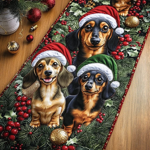 Dachshunds Charm Quilted Table Runner