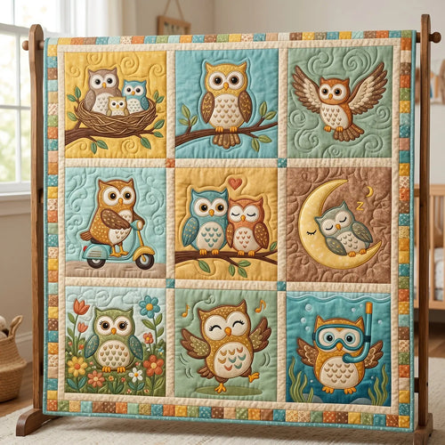 Daily Owl Quilt Blanket