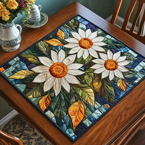 Daisy Bloom Quilted Table Topper