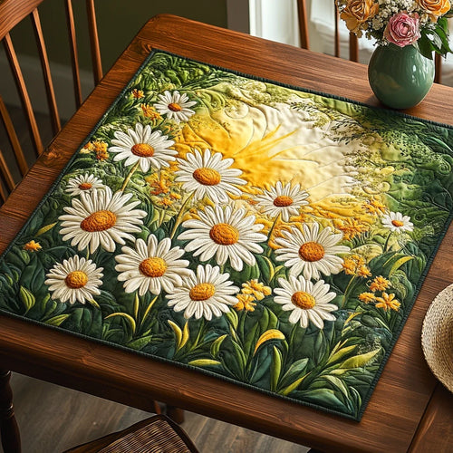 Daisy Glow Quilted Table Topper