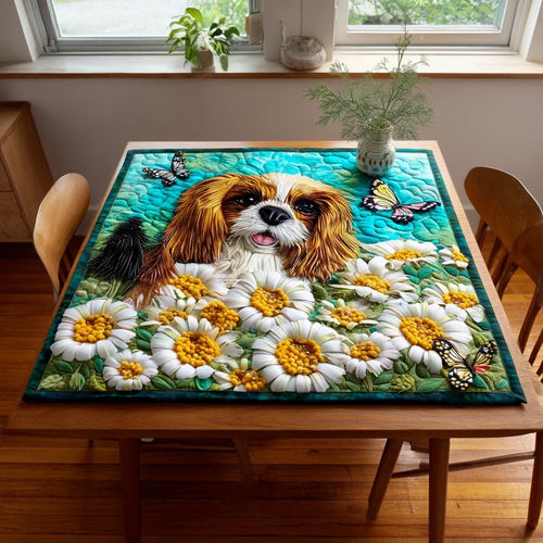 Daisy Spaniel Quilted Table Topper