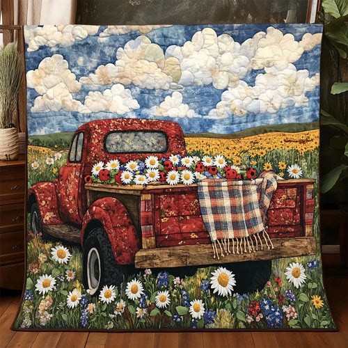 Daisy Truck Day Quilt Blanket