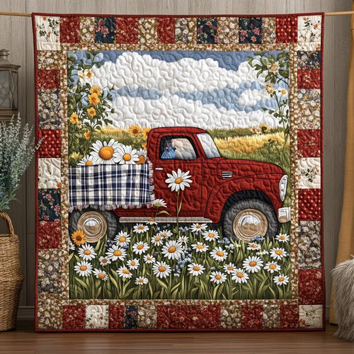 Daisy Truck Day Quilt Blanket