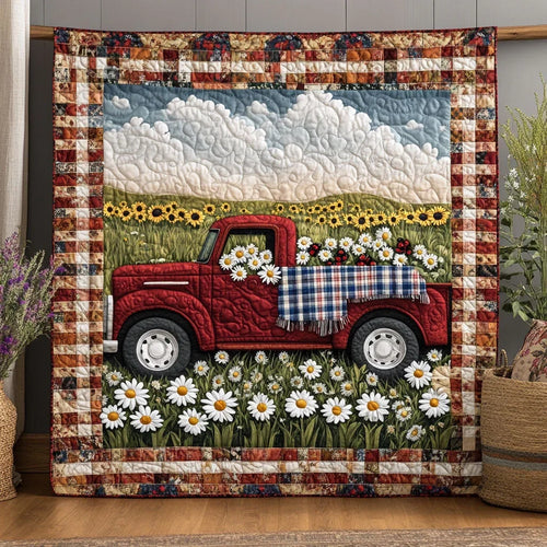 Daisy Truck Day Quilt Blanket