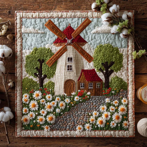 Daisy Windmill Path Quilted Table Topper
