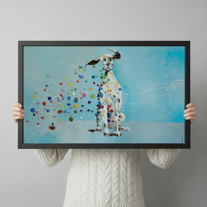 Dalmatian Colorful Dots Expressionist Canvas Wall Art