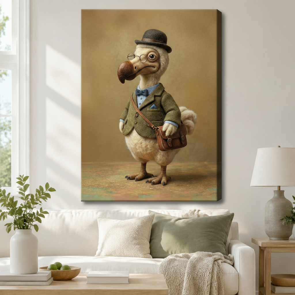 Dodo Gentleman Portrait Whimsical Canvas Art Wall Art