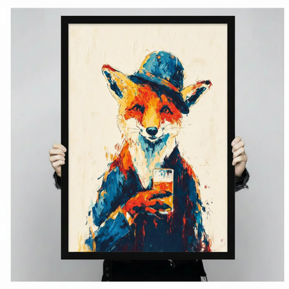 Dapper Fox Whiskey Gentleman Canvas Art Wall Art
