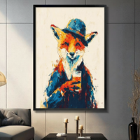 Dapper Fox Whiskey Gentleman Canvas Art Wall Art