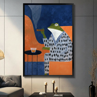 Dapper Frog Kimono Whiskey Framed Canvas Art Wall Art