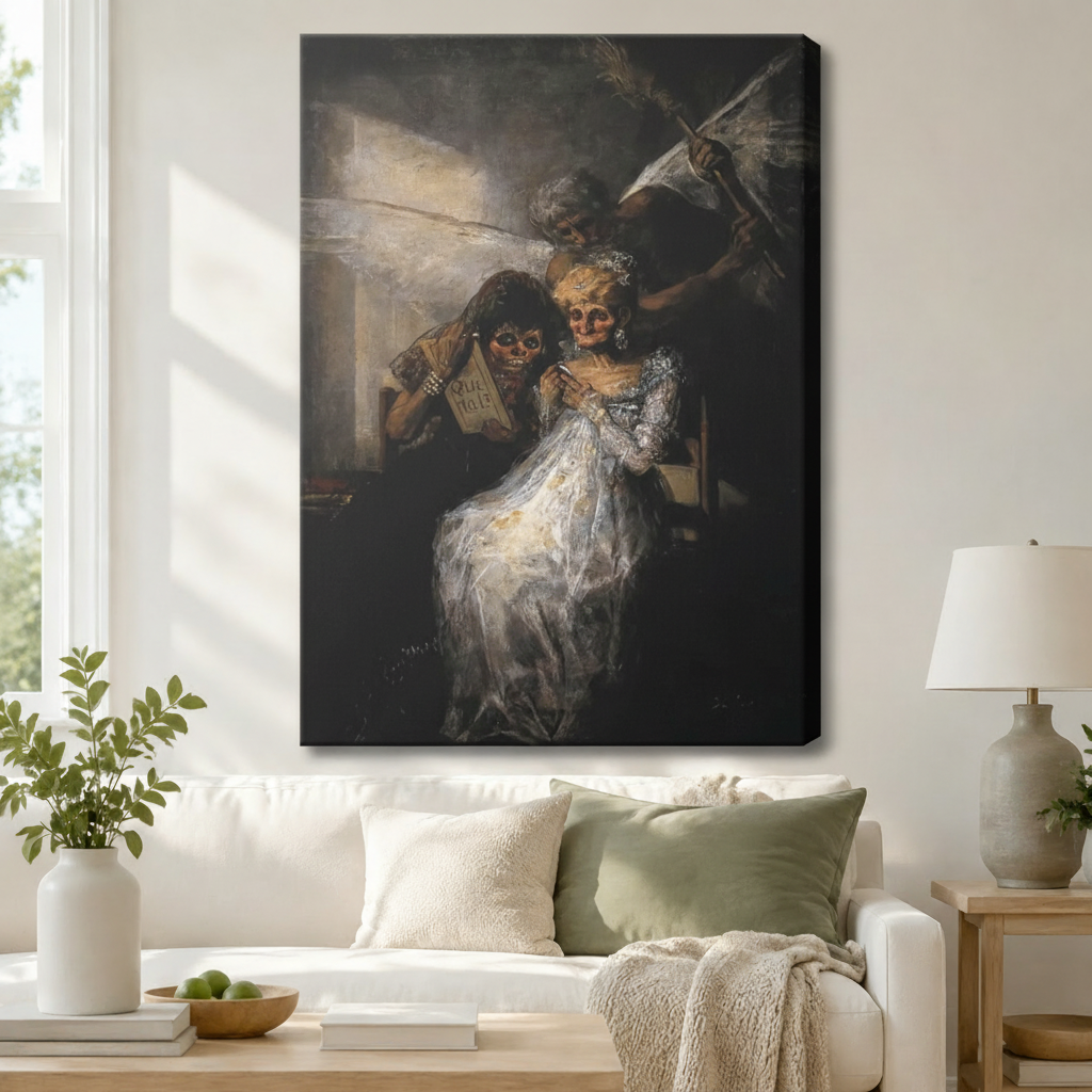 Goya Dark Baroque Masked Figure Canvas Art Wall Art