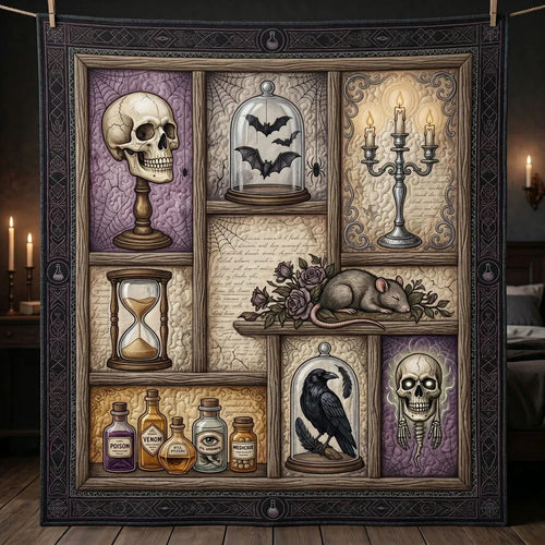 Dark Curiosities Apothecary Quilt Blanket