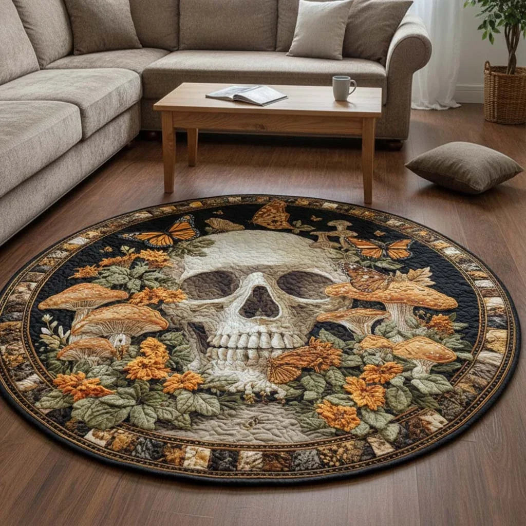 Dark Spores Quilted Round Mat