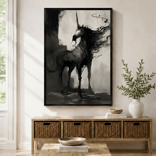 Dark Gothic Unicorn Canvas Wall Art
