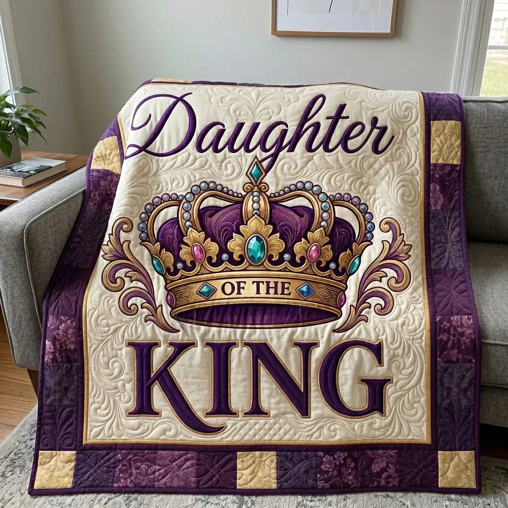 Daughter Of The King Crown Quilt Blanket