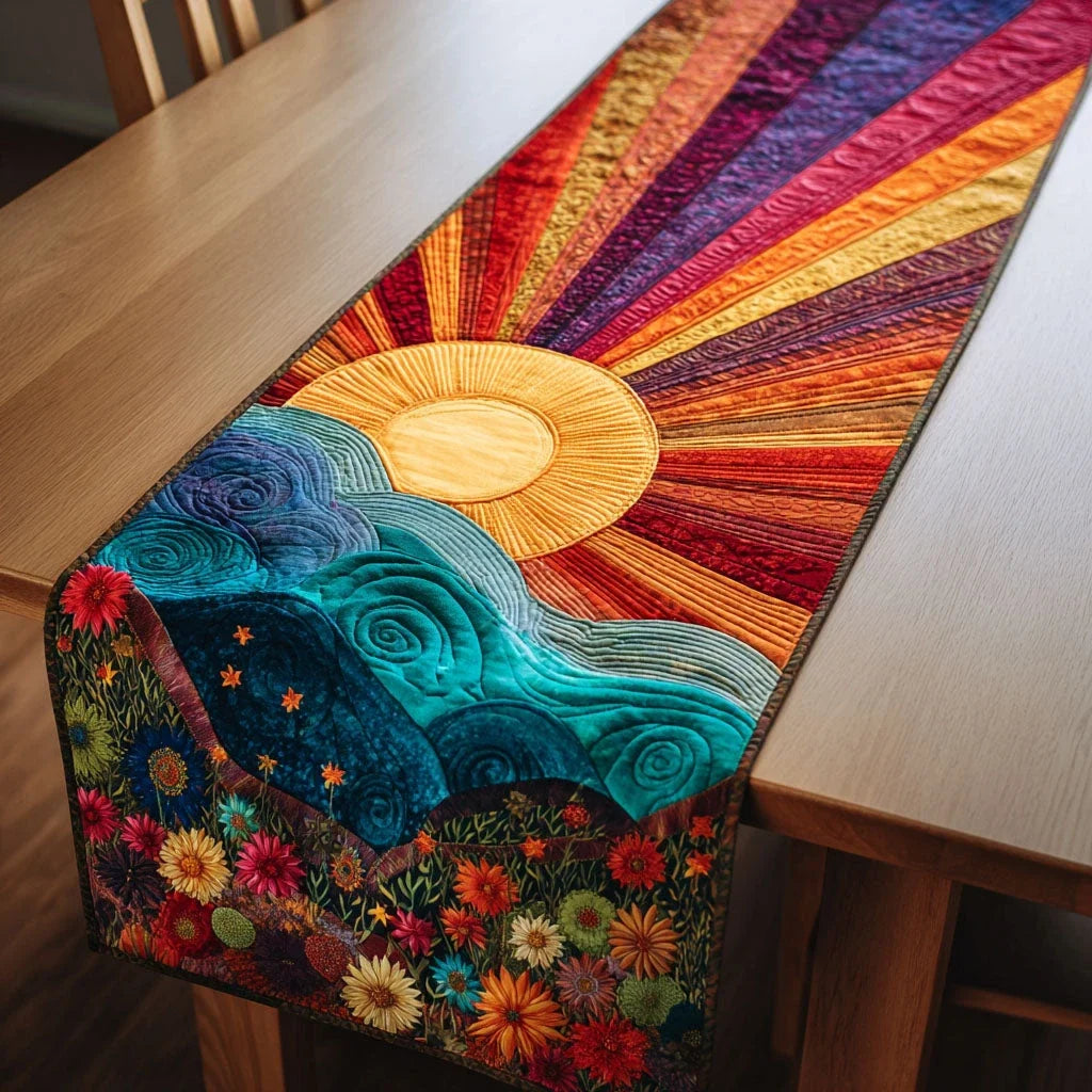 Dawn Waves Quilted Table Runner