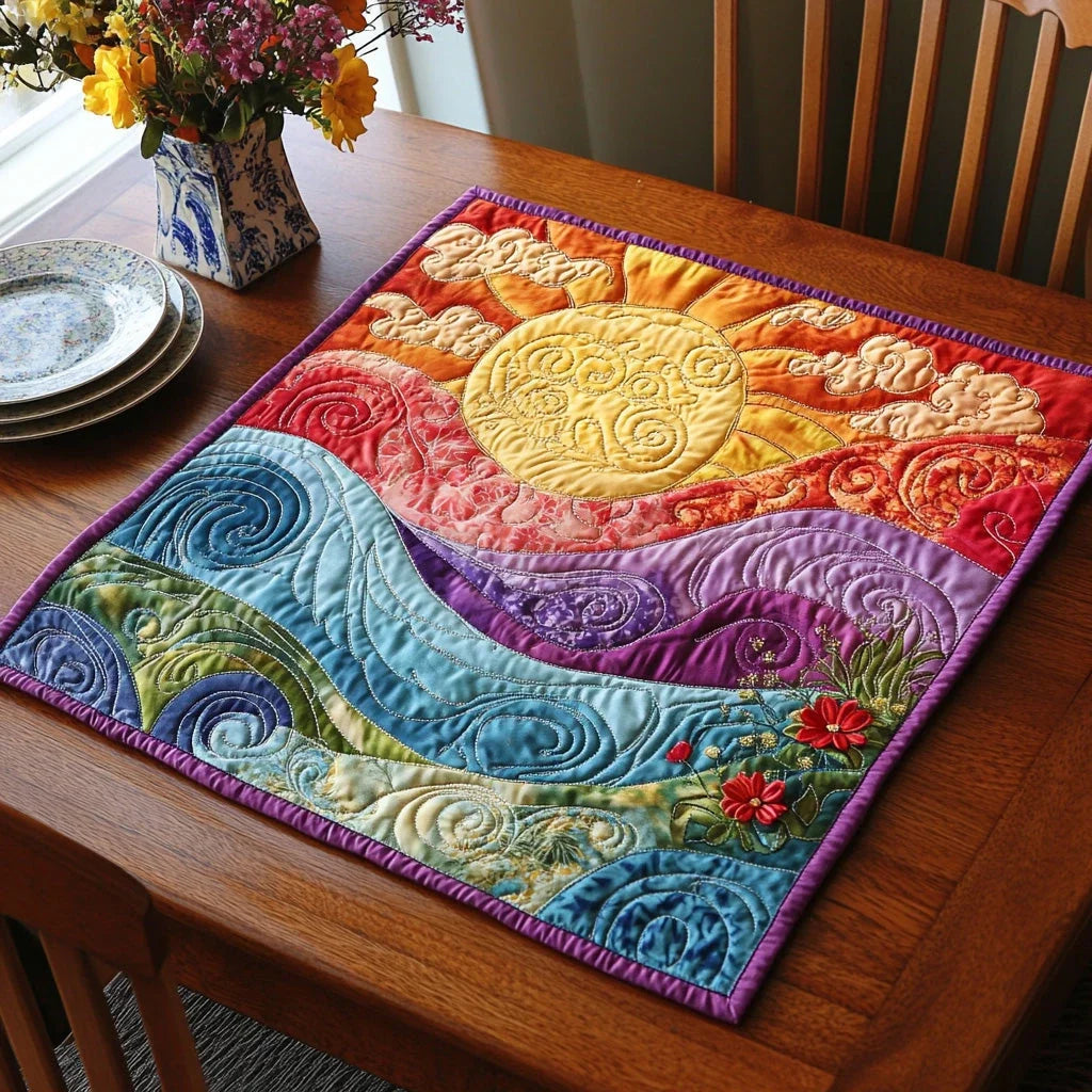 Daybreak Fields Quilted Table Topper