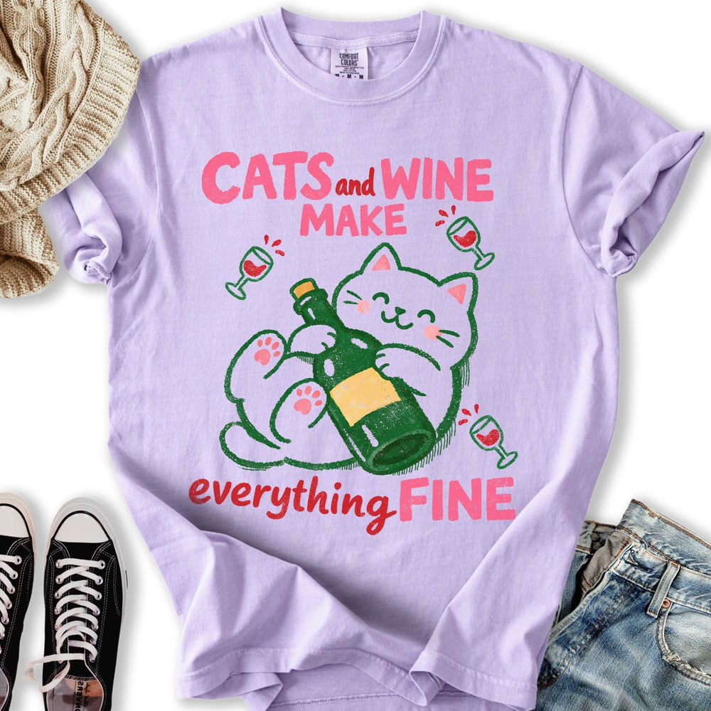 Cats and Wine Relaxed Tee