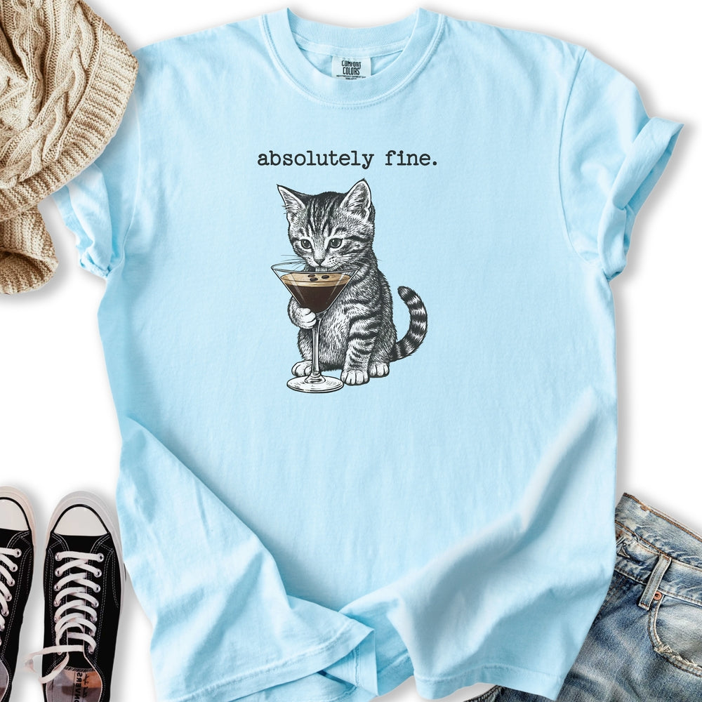 Absolutely Fine Martini Cat Relaxed Tee